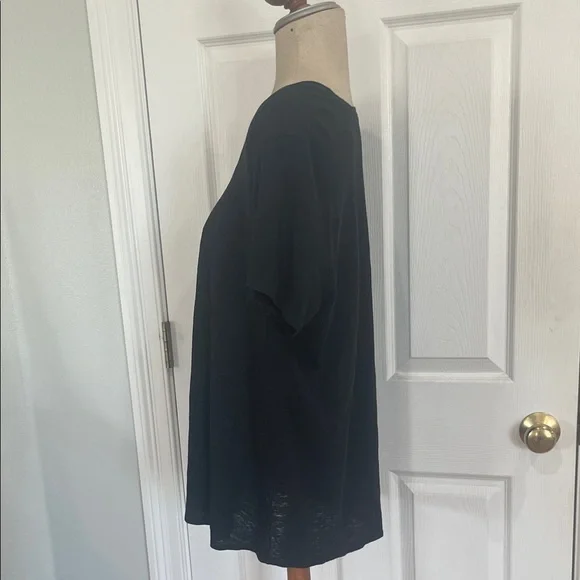 Eileen Fisher Black 100% Linen Pullover black Top Short Sleeve women’s size XL - Picture 6 of 9